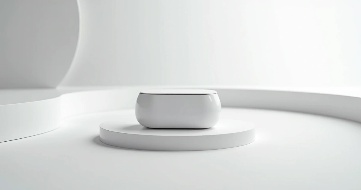 Produto fotografado em fundo branco curvo 