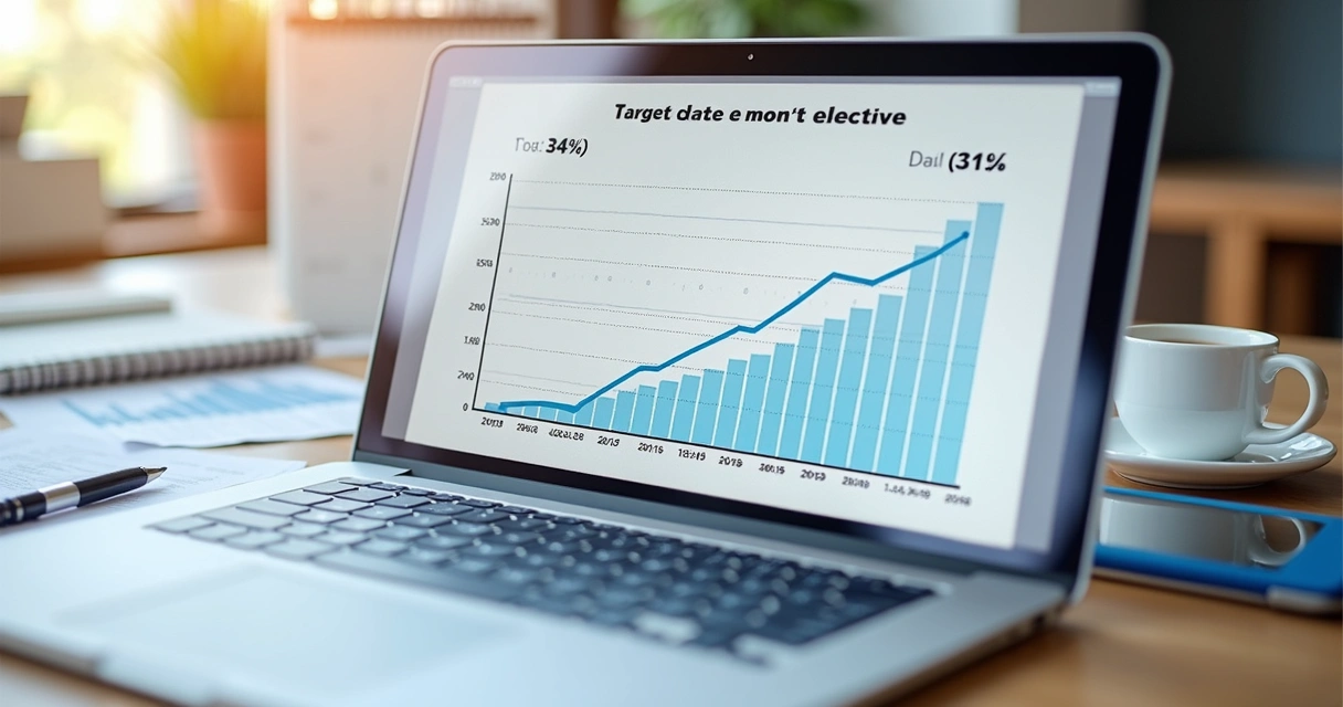 Evolução da alocação de um fundo data alvo ao longo dos anos 