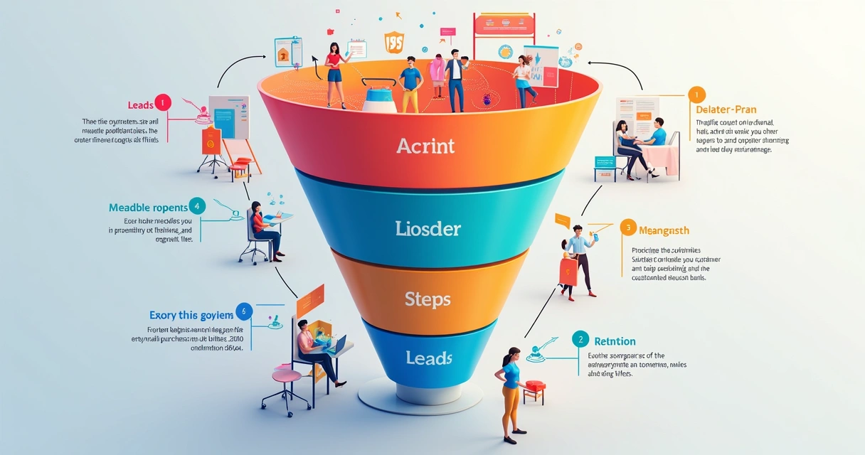 Gráfico de funil mostrando etapas de aquisição no e-commerce, da prospecção à recompra