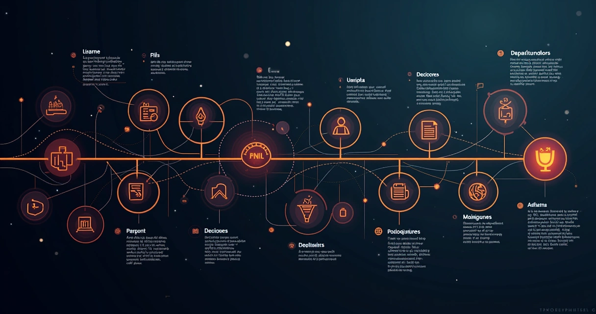 Diagrama de funil de vendas B2B com várias etapas e decisores 