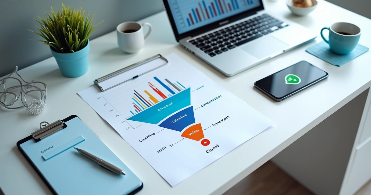 Funil de marketing e agendamento de clínica odontológica