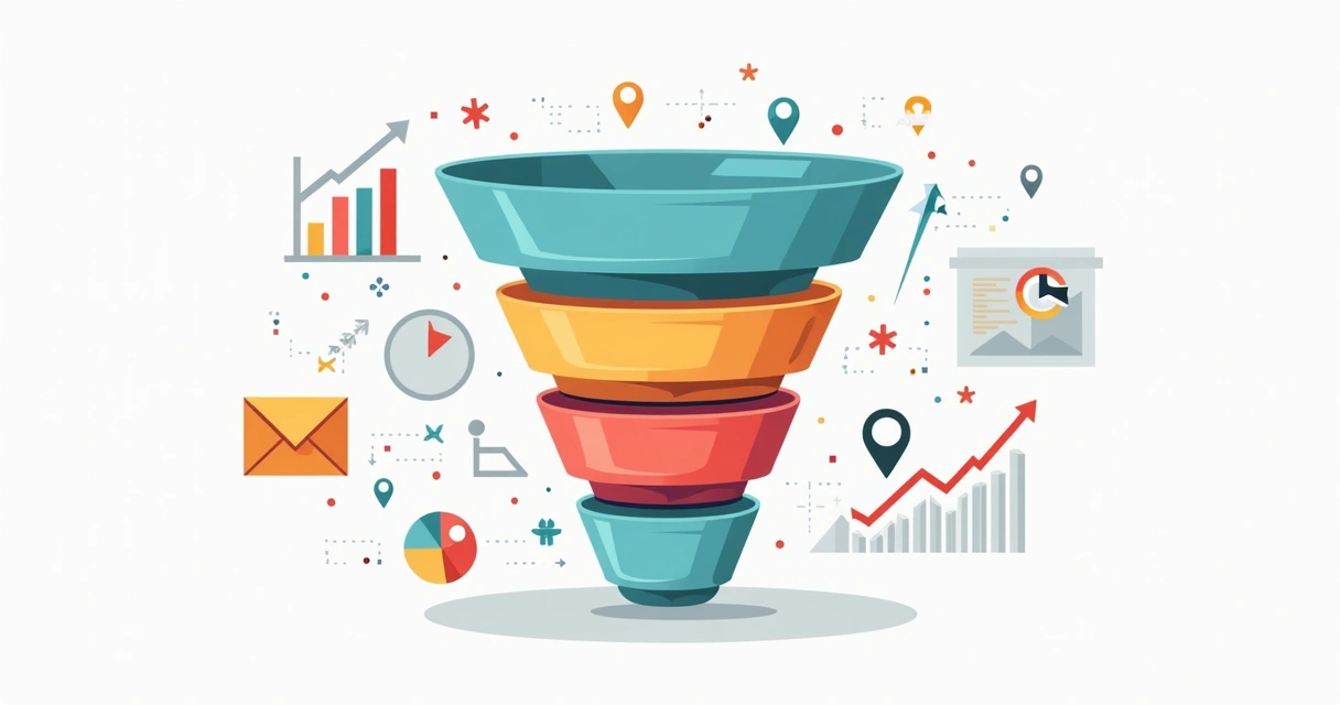 Fluxo de funil de conversão segmentado por canal e dispositivo 