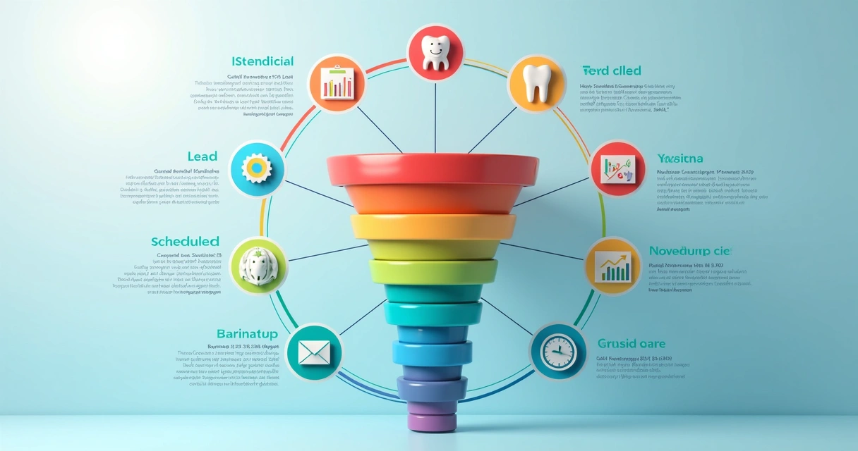 Fluxo de etapas do funil de CRM odontológico
