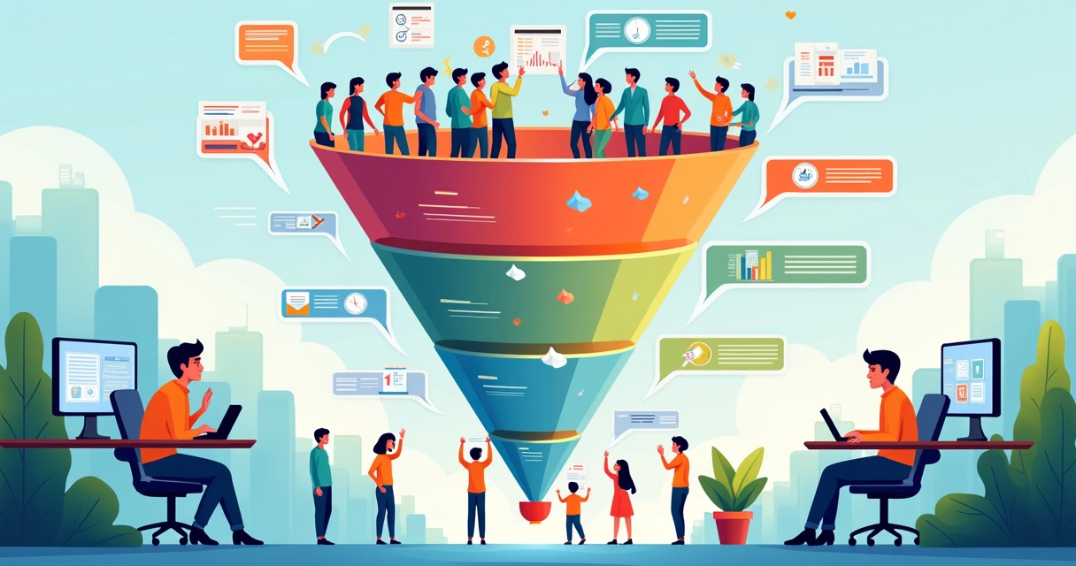 Representação do funil de vendas ilustrando as etapas da jornada do cliente 