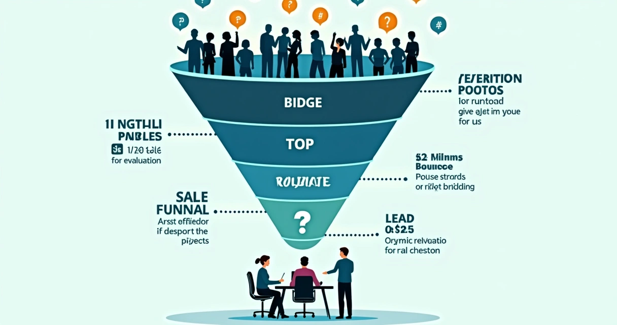 Fluxo do funil de vendas com etapas topo, meio e fundo, ilustrando a passagem dos leads 