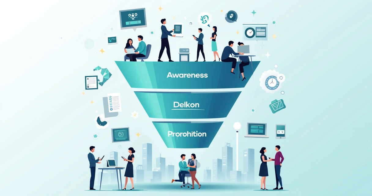 Esquema visual de funil de vendas digital eficaz