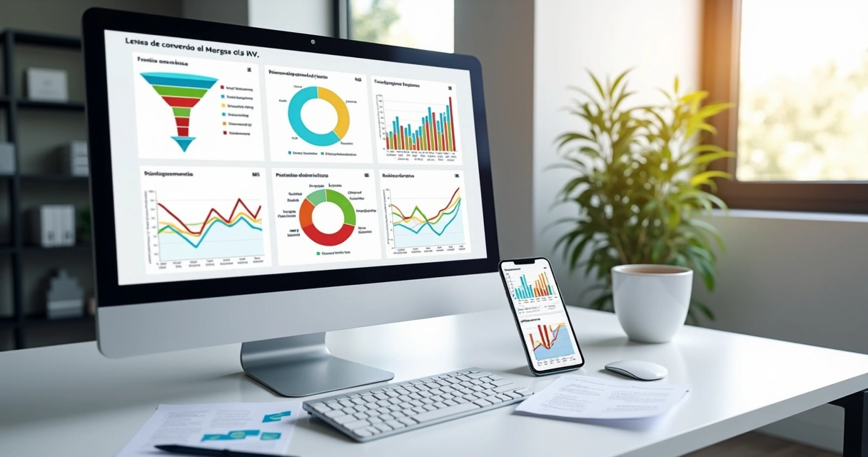 Dashboard de análise de KPIs do funil de vendas digital