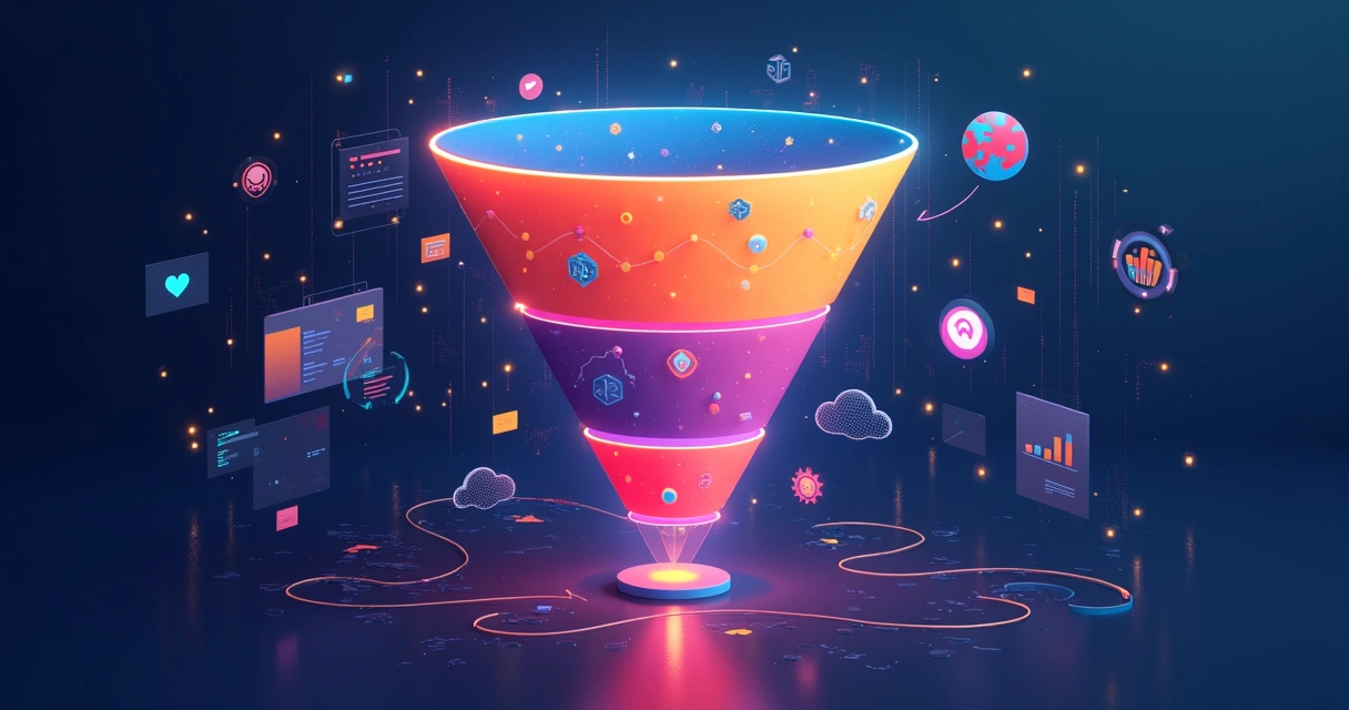 Digital funnel with AI-automated stages