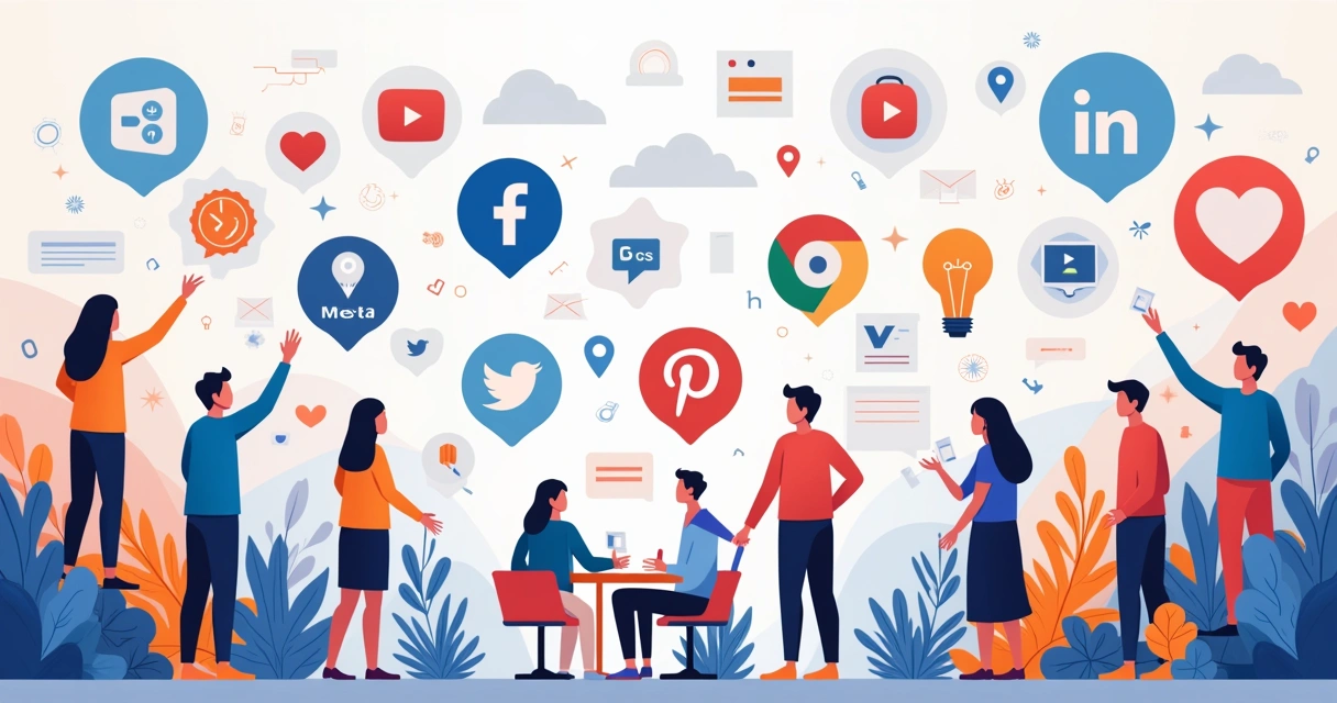 Diagrama de funil de marketing digital exibindo múltiplos canais 