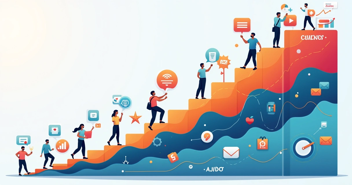 Diagrama das etapas do funil de vendas no inbound marketing 