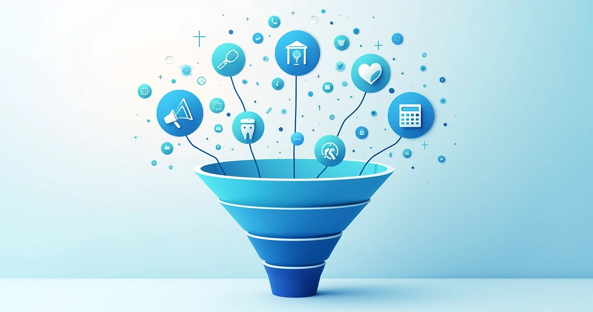 Fluxo de etapas do funil odontológico 