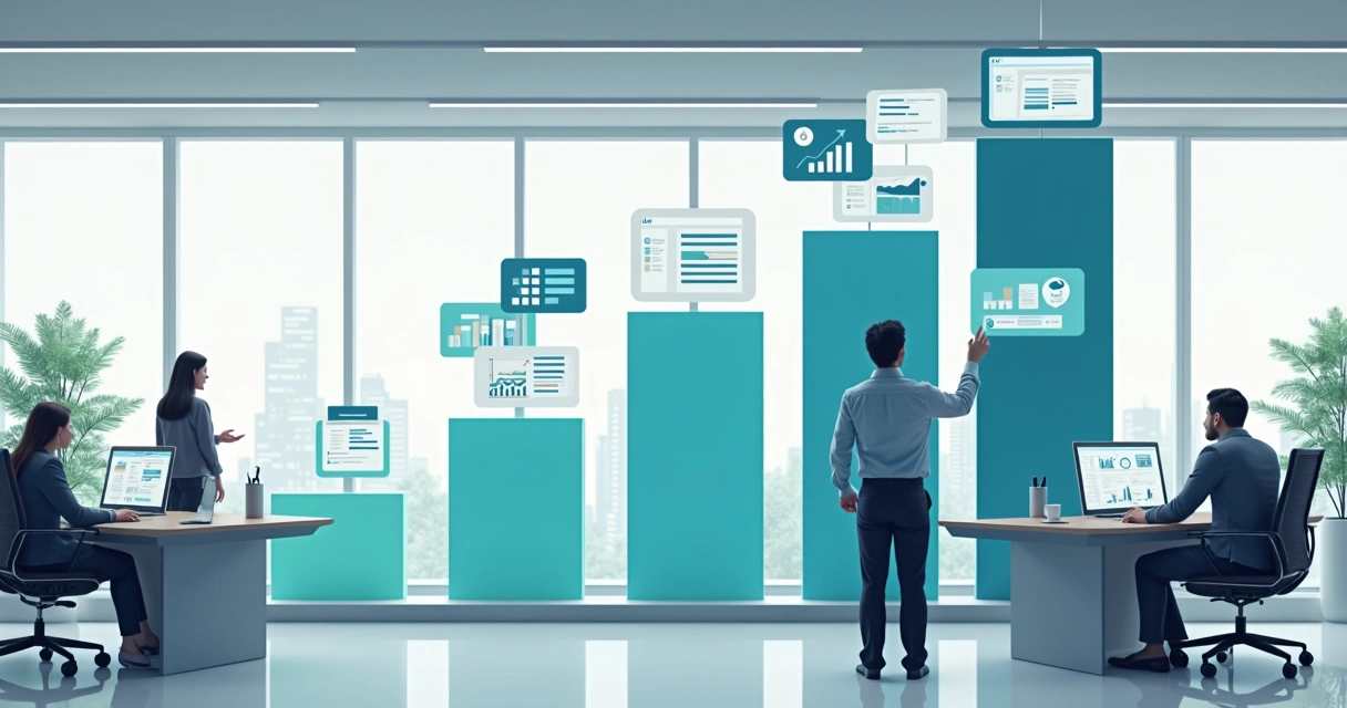 Desenho de funil de pré-venda com múltiplas etapas visíveis, cartões representando leads e setas que vão funilando 