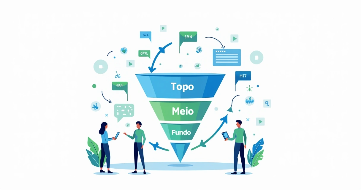 Funil de vendas com etapas de remarketing B2B