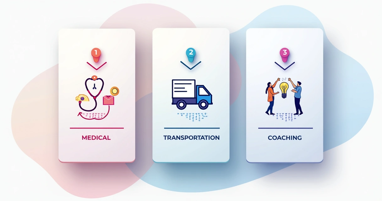 Quadro de funil de vendas, cada coluna representando um segmento de negócio 