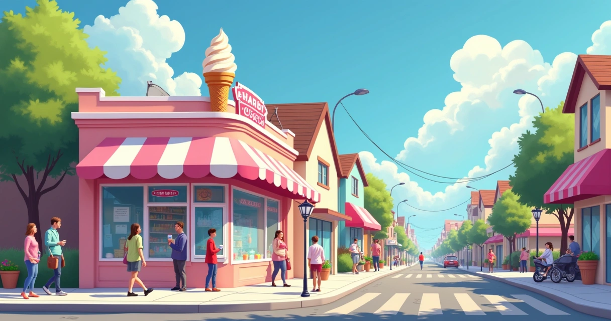 Ilustração do funil de vendas em uma sorveteria de bairro