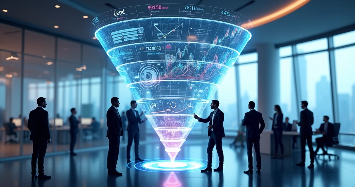 Ilustração do funil de vendas de uma agência digital