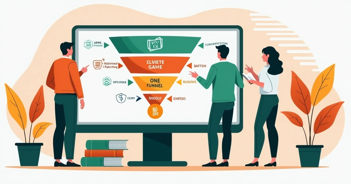 Equipe analisando funil de vendas em painel digital 