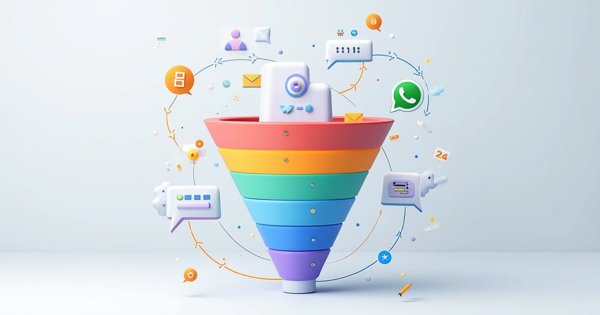 Funil de vendas digital com automação em destaque