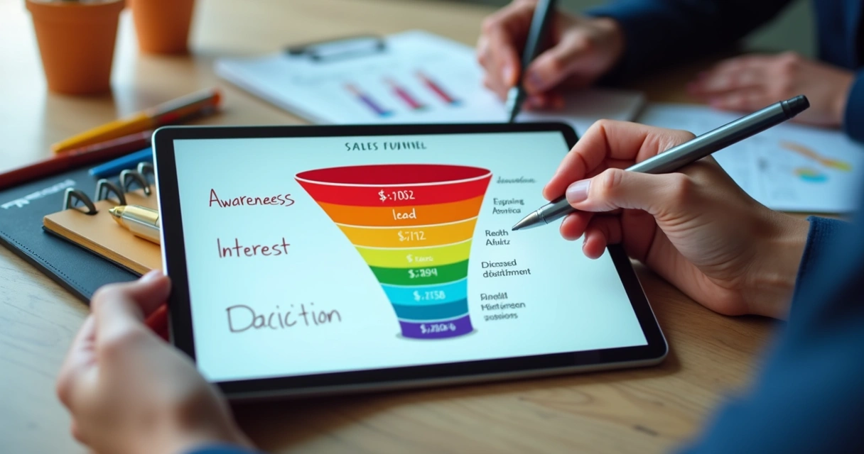 Gráfico mostrando a evolução dos leads no funil de vendas 