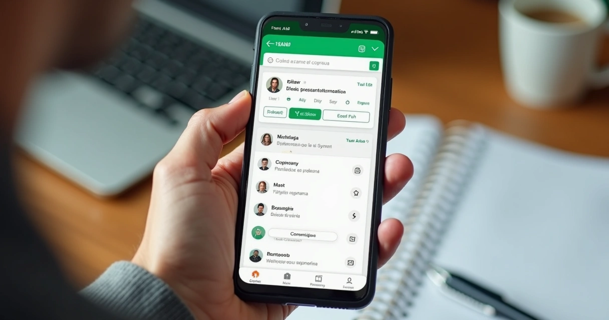 Tela de CRM simples no celular com etapas do funil de vendas 