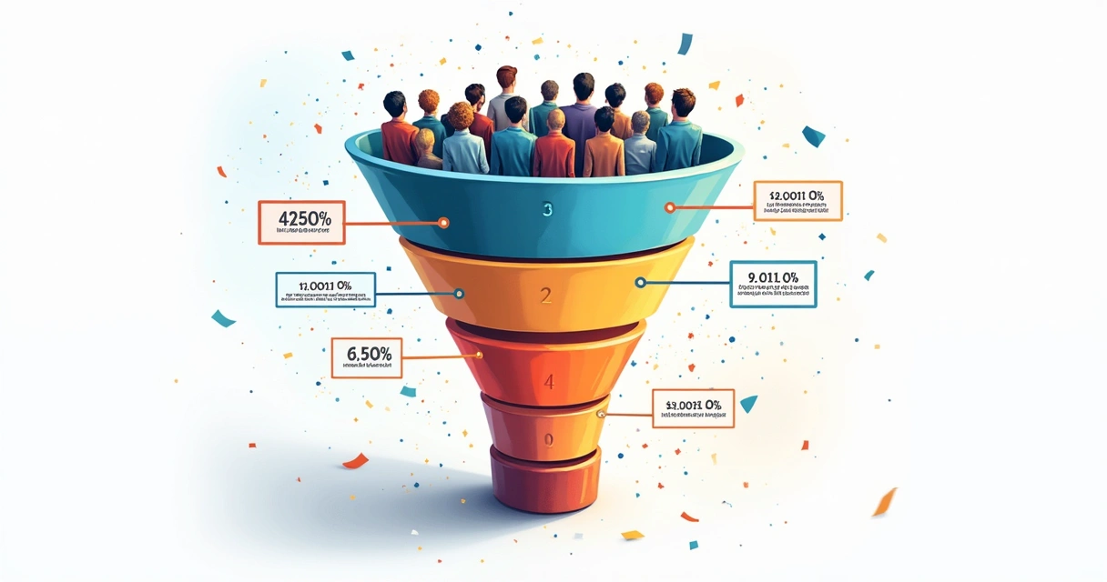 Fluxo de funil de vendas e conversão de leads para clientes 