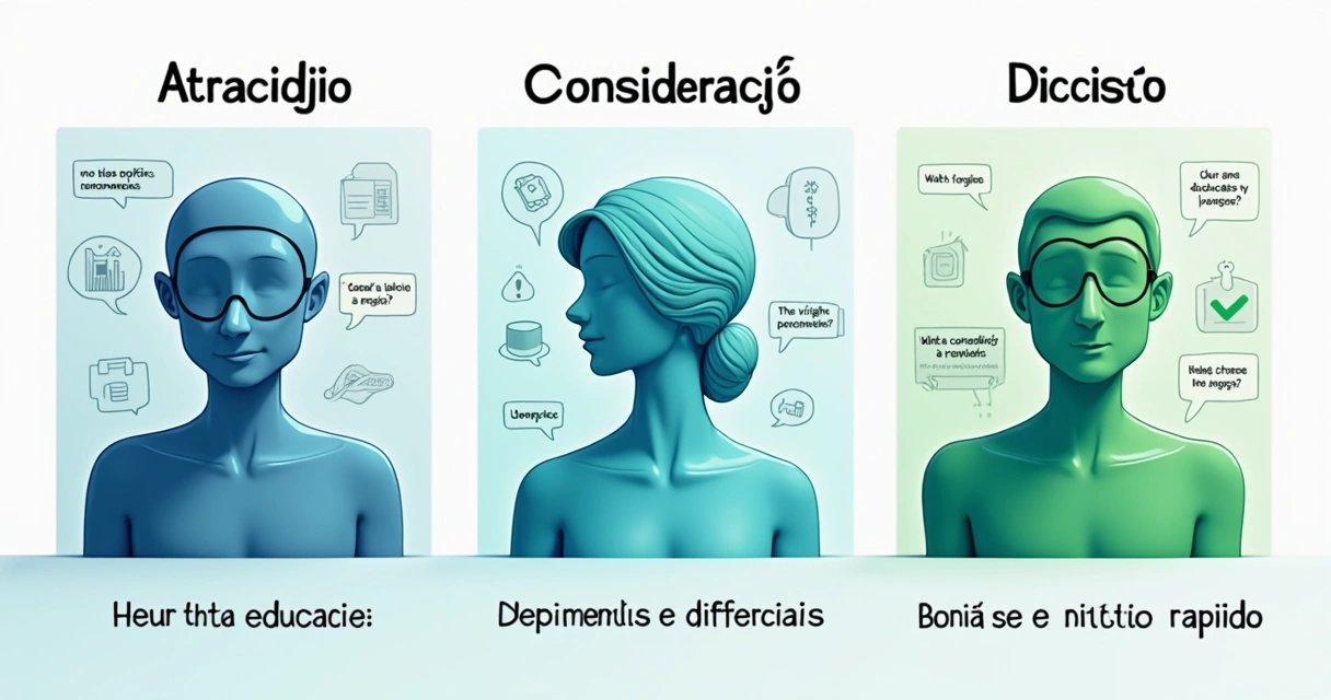 Gráfico visual de funil de vendas e frases de copywriting 