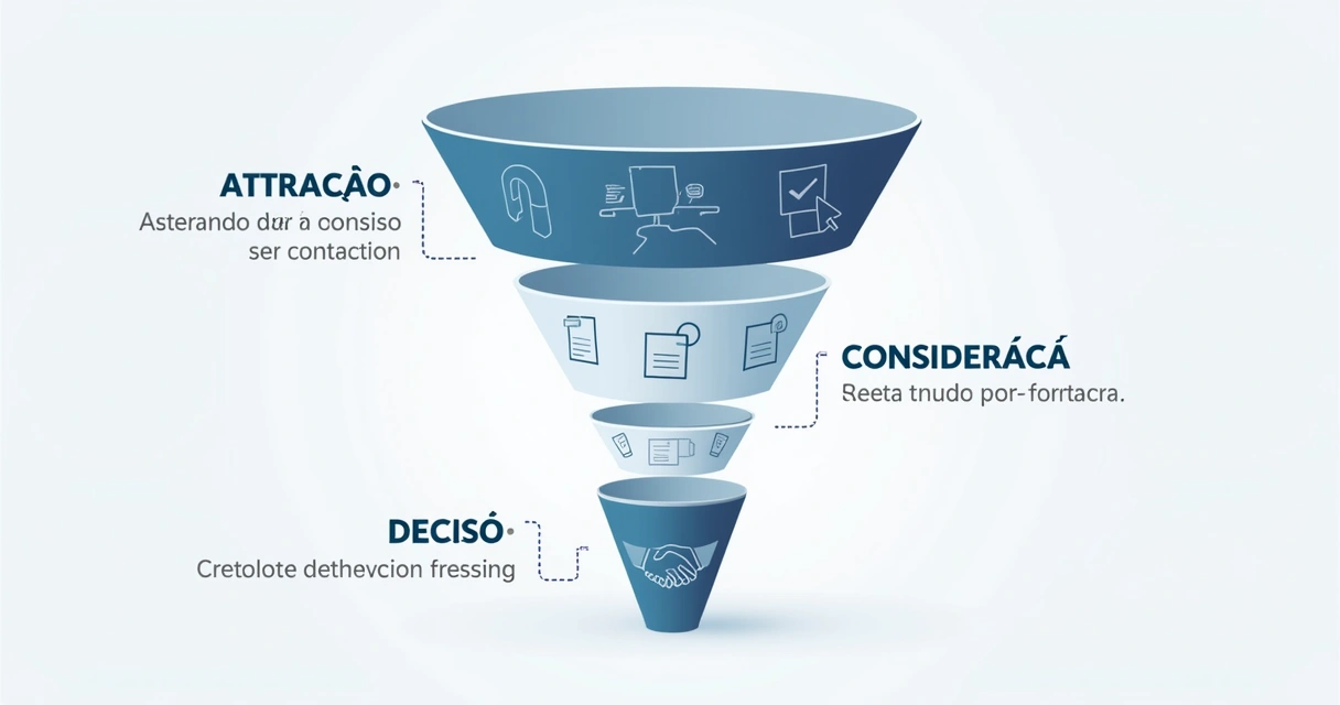 Representação visual de um funil de vendas para empresas de cobrança 