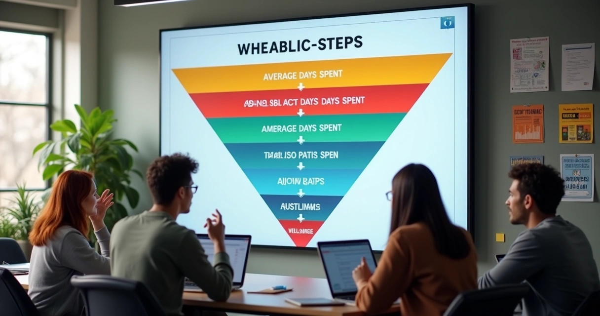 Gráfico de funil de vendas mostrando tempo em cada etapa 