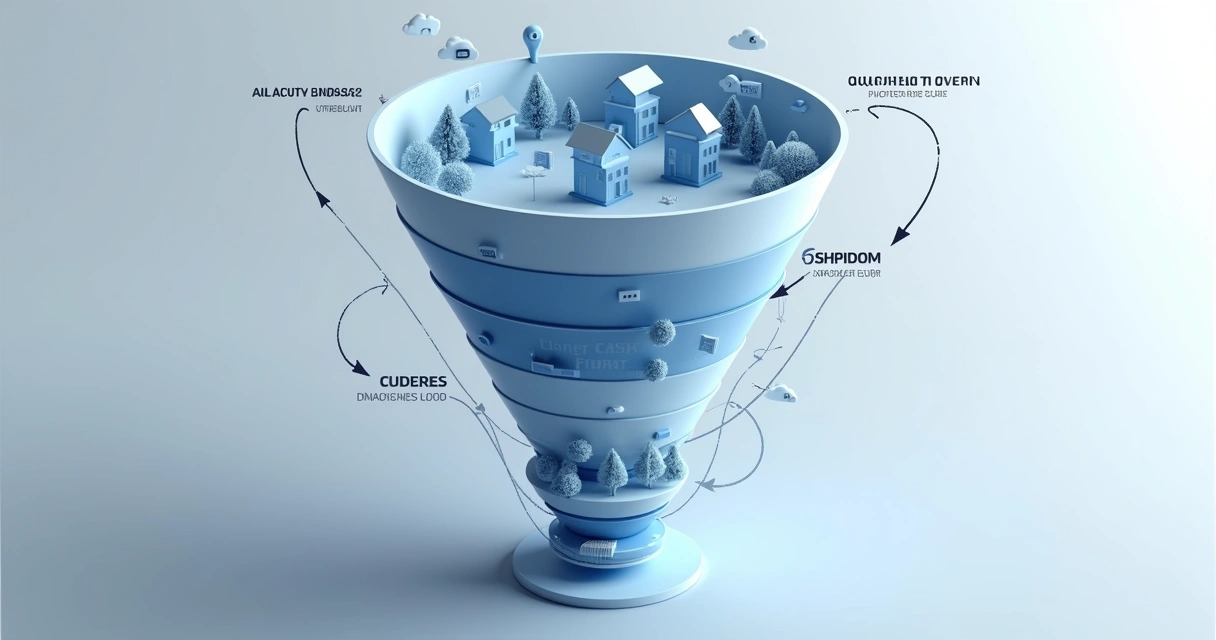 Gráfico de etapas de vendas imobiliárias integradas por CRM 