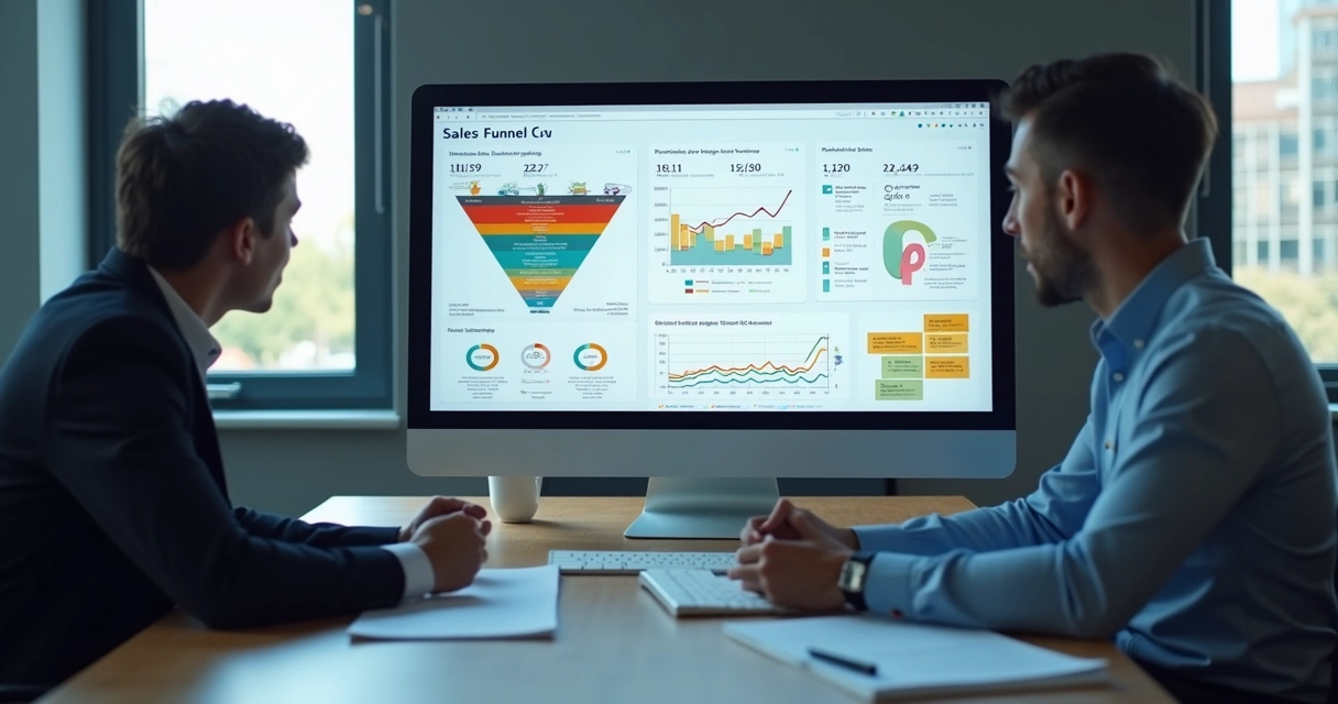 Funil de vendas industrial em painel de CRM