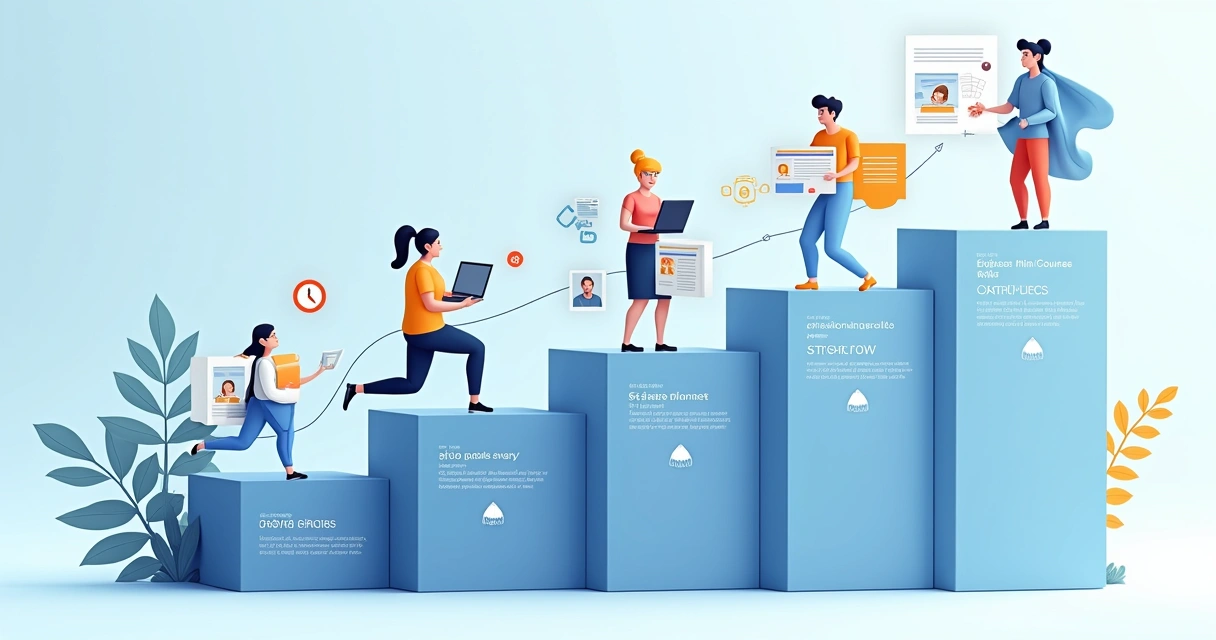 Exemplo de funil de vendas para infoproduto com degraus e etapas claras 