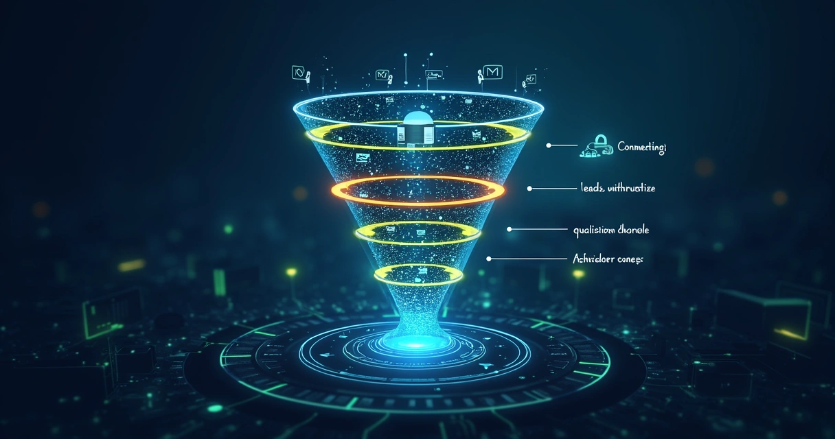 Funil de vendas inteligente com IA integrando múltiplos canais 