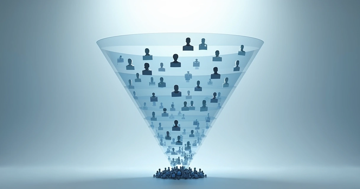 Etapas do funil de vendas com filtros em visualização 3D 