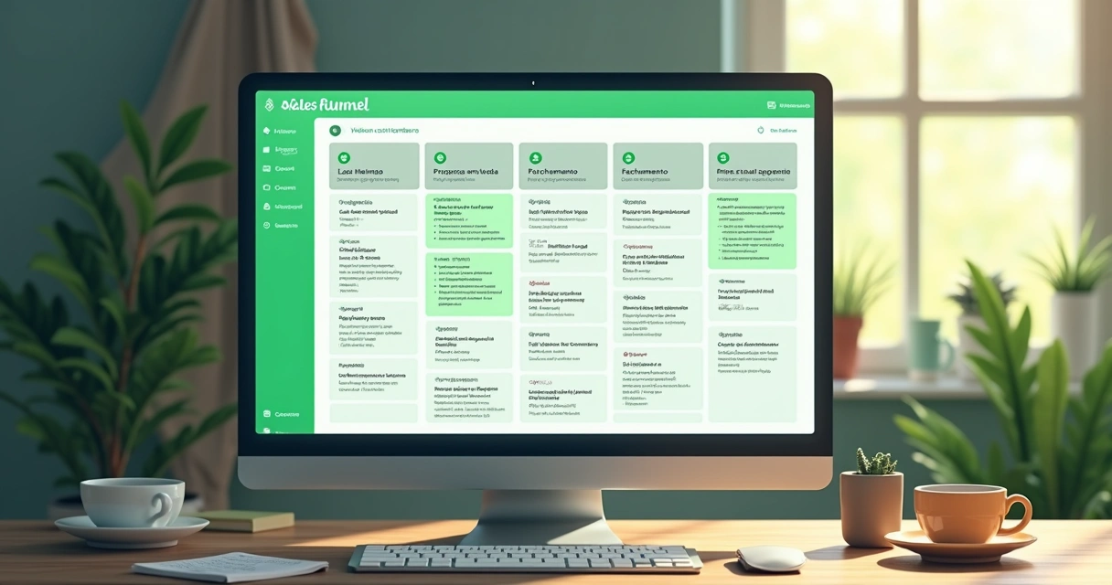 Funil de vendas em estilo Kanban para WhatsApp CRM