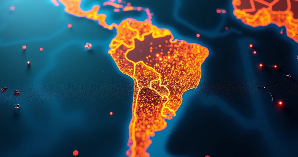 Mapa do Brasil com regiões destacadas mostrando expansão de internet e fusão de empresas 