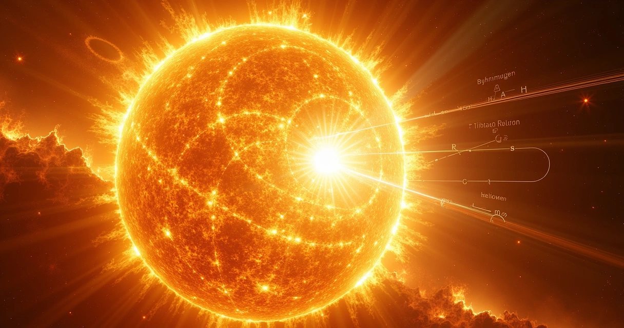 Ilustração de fusão nuclear semelhante ao Sol