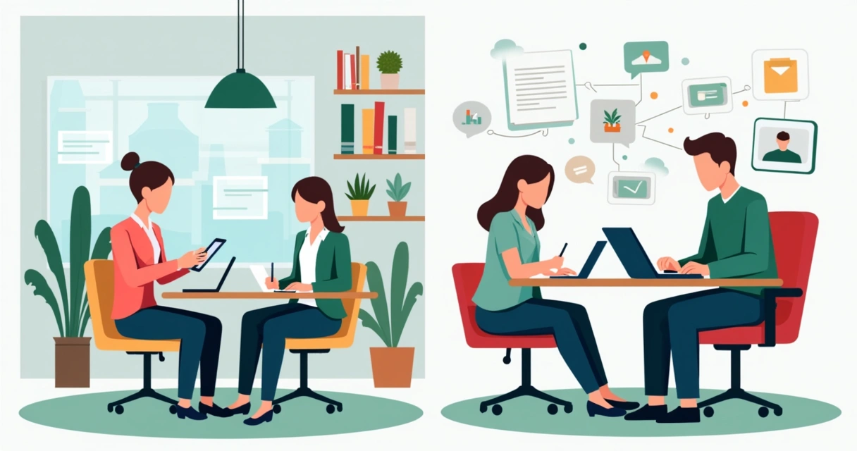 Hybrid remote team using digital signatures on devices 