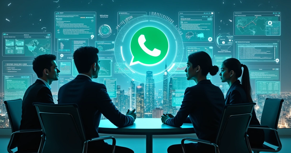 Cenário futurista com tecnologia de mensagens integradas 