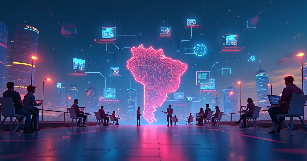 Montagem conceitual de marketplace do futuro no Brasil 