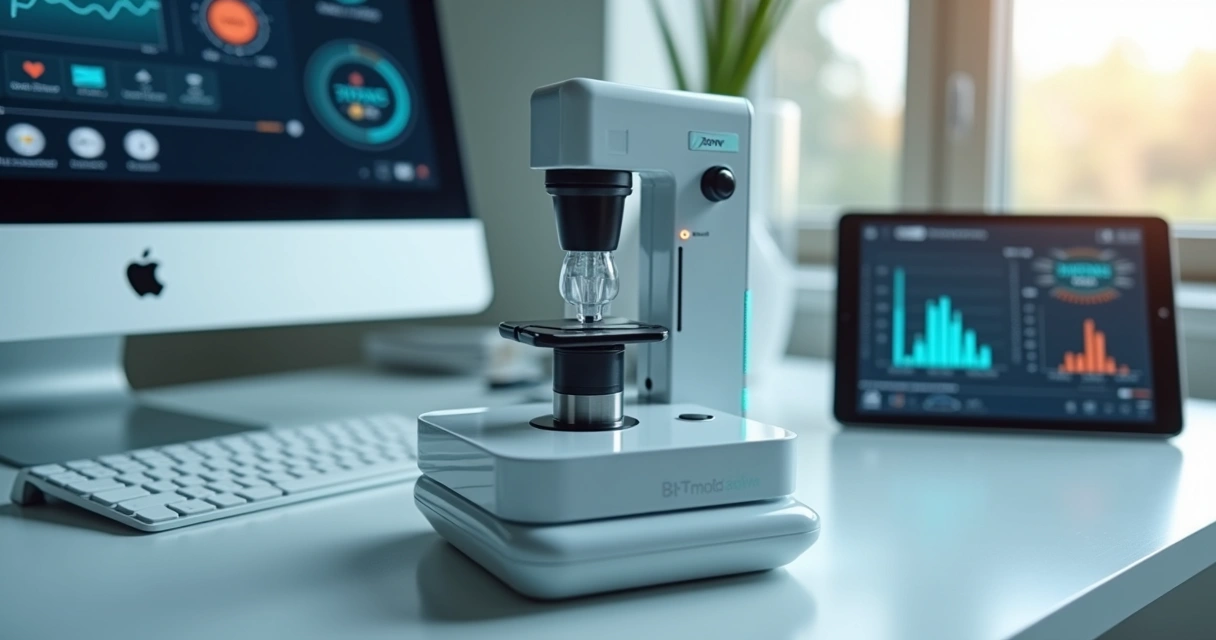 Orquidômetro digital moderno sobre uma mesa 