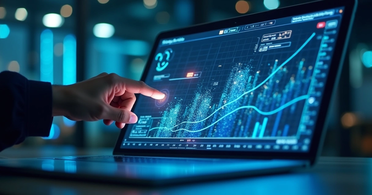 Tela futurista mostrando evolução dos pagamentos digitais em gráficos 