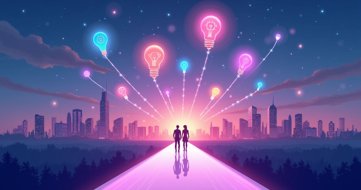 Caminho iluminado representando o futuro das parcerias 