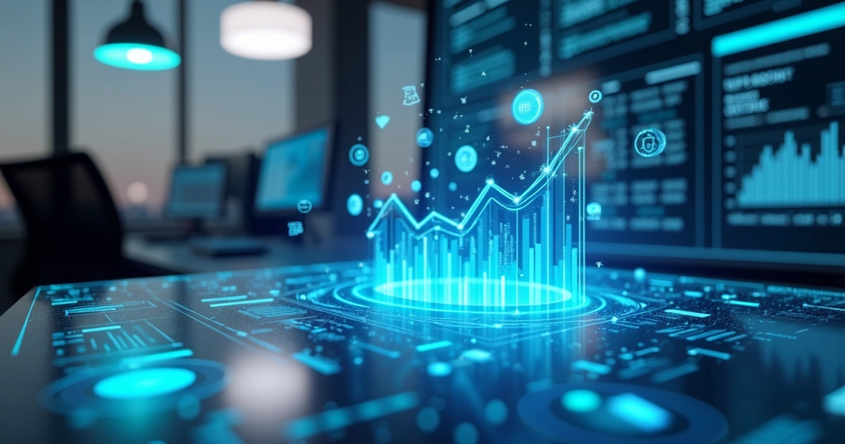 Interface futurista de plataforma Data Stone para remarketing SaaS B2B 