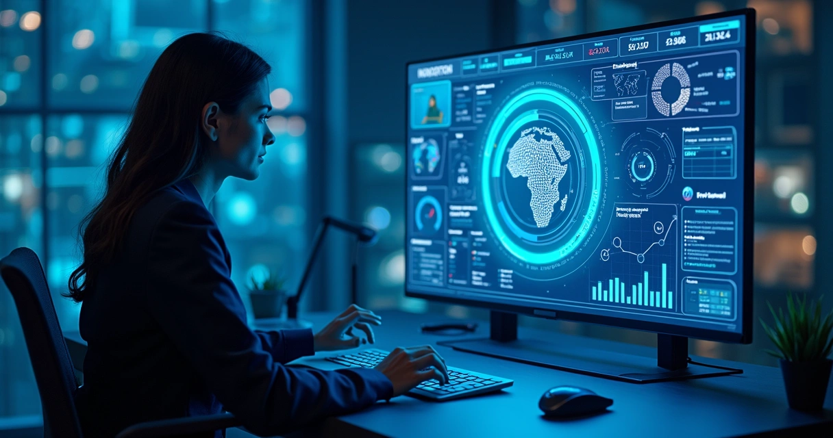 Painel com tendências do futuro dos negócios digitais 