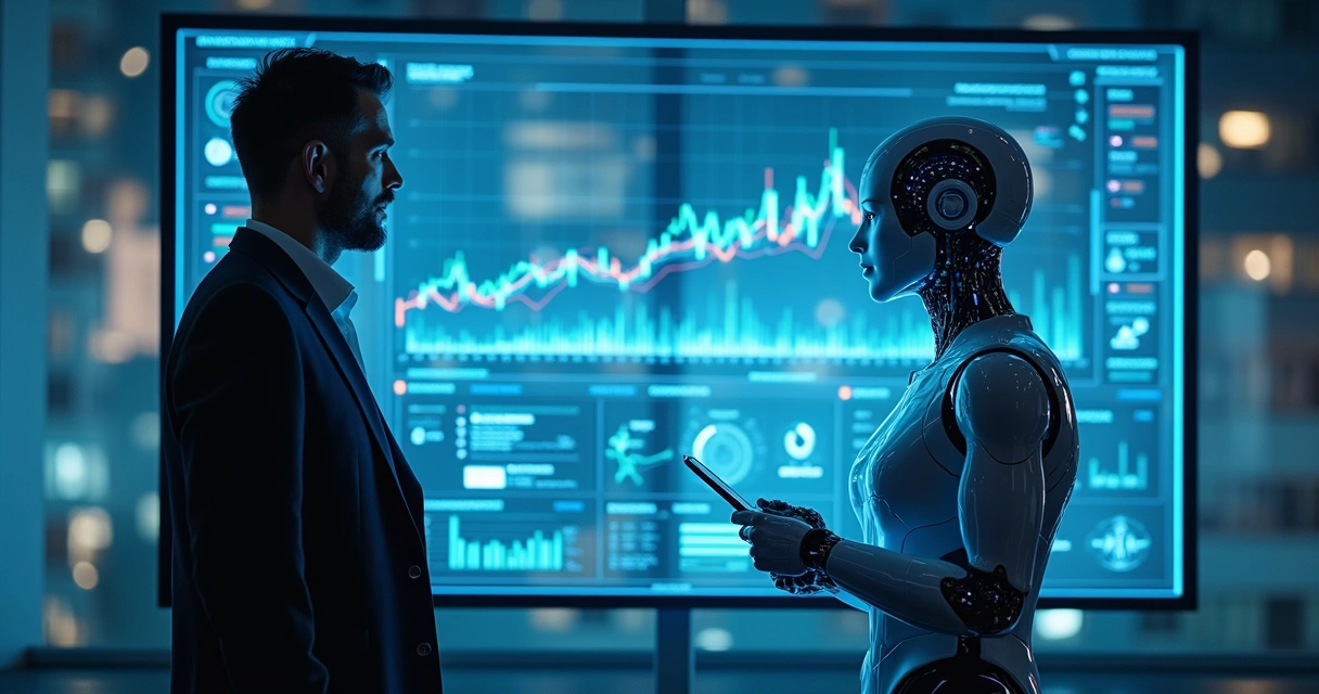 Representação digital futurista de vendas com IA generativa 