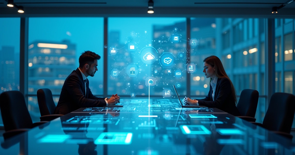 Tendências de vendas no LinkedIn para 2025 com elementos digitais de IA 