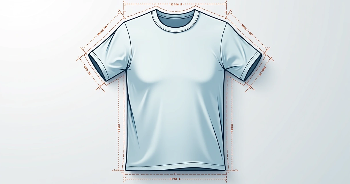 Gabarito digital mostrando arte centralizada na camiseta com margens destacadas 