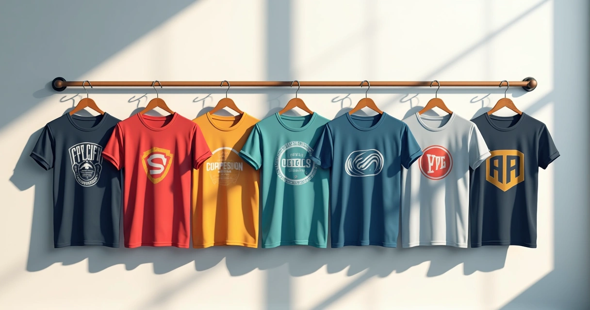 Exposição com camisetas estampadas por diversas técnicas e resultados 