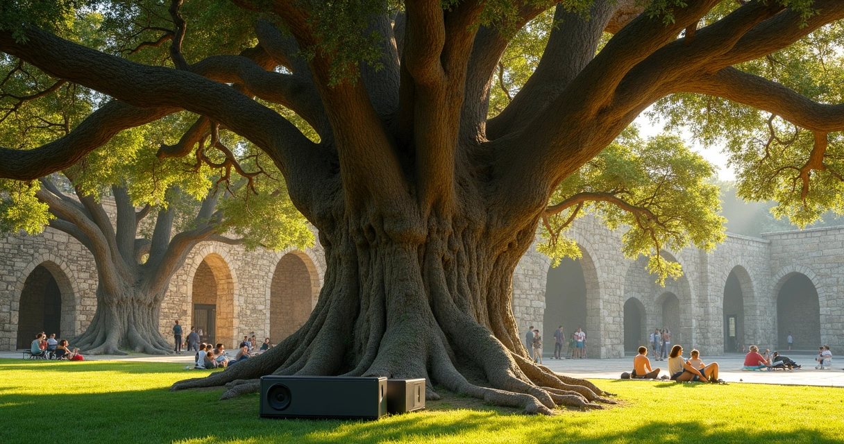Gameleira com sistema sonoro no Castelo Garcia D’Ávila