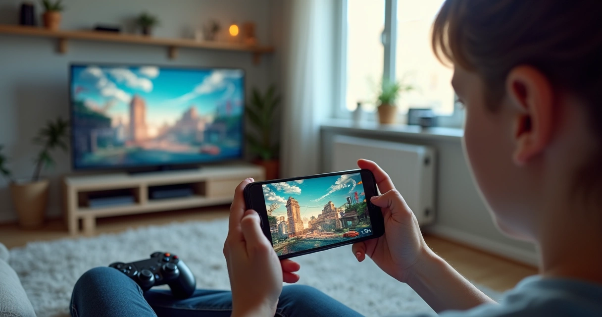 Jovem jogando no celular com conexão Wi-Fi estável 